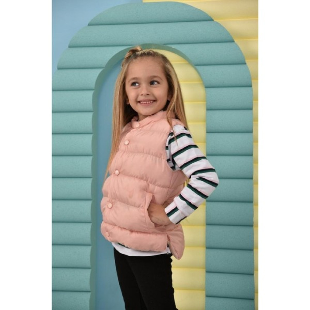 Lolliboom Kids Kız Çocuk Pudra Pembe Içi Dolgulu Çıtçıt Kapama Şişme Yelek Kız Çocuk Yelek Fiyatı