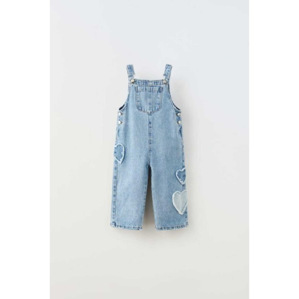 Lolliboom Kids Yeni Sezon Kot Salopet Askı Ayarlı Kalp Detaylı Cepli Denim Kız Çocuk Kız Çocuk Tulum ve Salopet Fiyatı