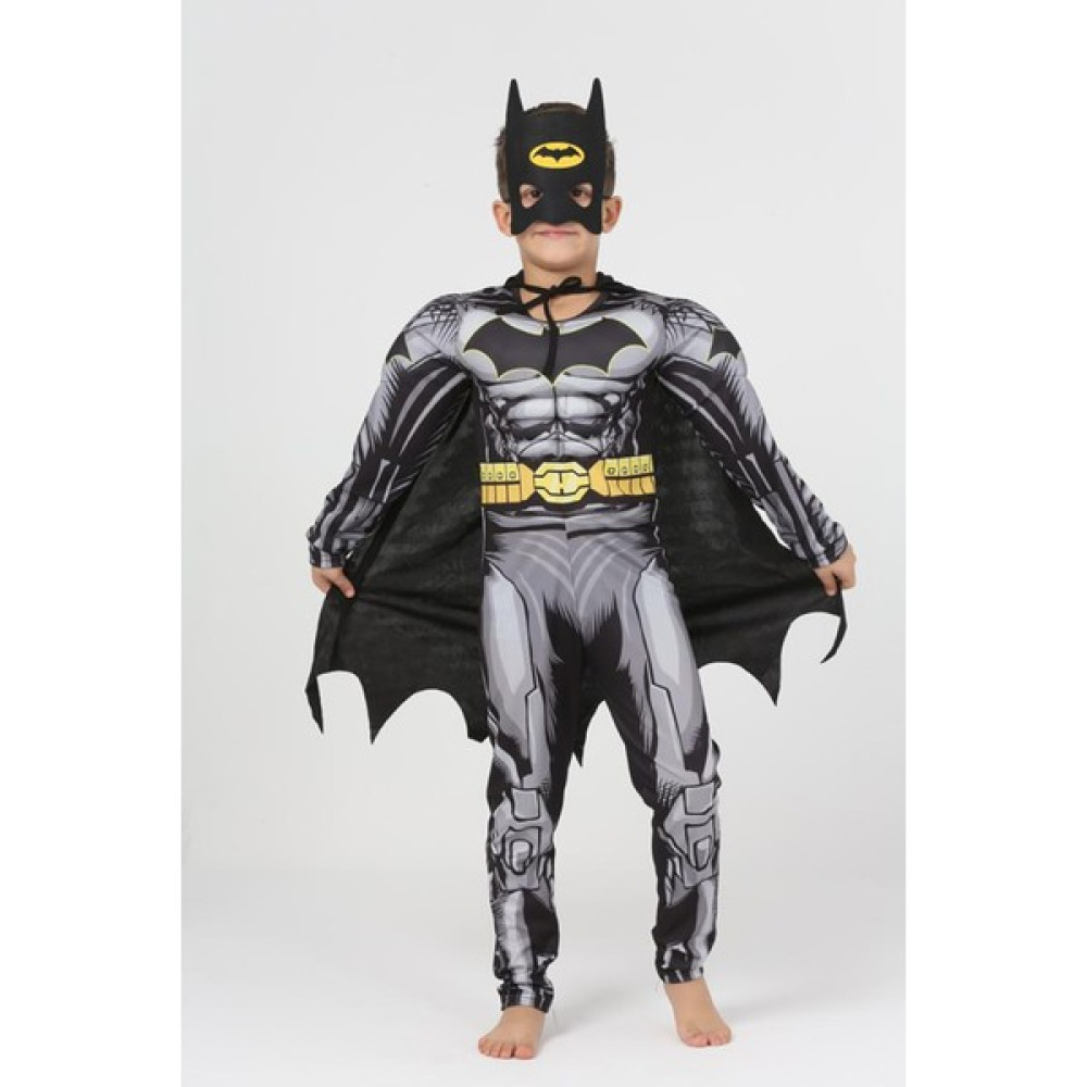 Lolliboom Kids Yeni Sezon Sevilen Karakter Yarasa Adam / Batman Süper Kahraman Kaslı Kostüm - 4 - 5 Yaş - Gri - Siyah Oyuncak Fiyatı