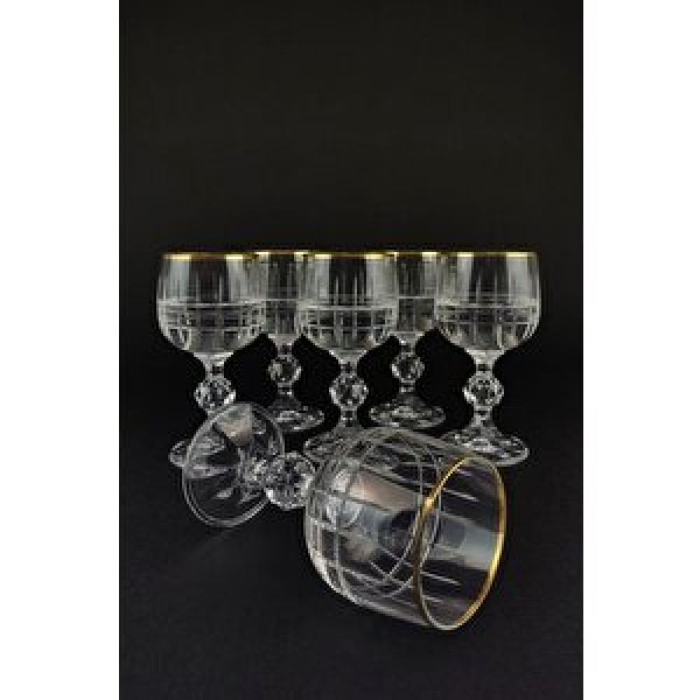 Lombardino Bohemia Kristal 6'lı Kahve Yanı Su Bardağı Gold – 01 0150 Fincan / Bardak / Kahve Takımı Fiyatı