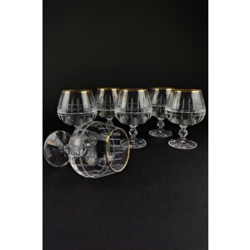 Lombardino Bohemia Kristal 6'lı Kahve Yanı Su Bardağı Gold – 02 0250 Fincan / Bardak / Kahve Takımı Fiyatı