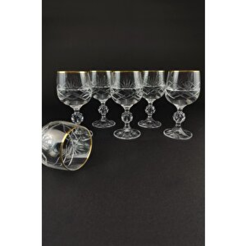 Lombardino Bohemia Kristal 6'lı Kahve Yanı Su Bardağı Gold – 05 0150 Fincan / Bardak / Kahve Takımı Fiyatı
