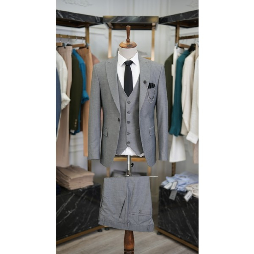 Lonatolia Erkek Slim Fit Italyan Kesim Kırlangıç Yaka Ceket Yelek Pantolon Takım Elbise Erkek Takım Elbise Fiyatı