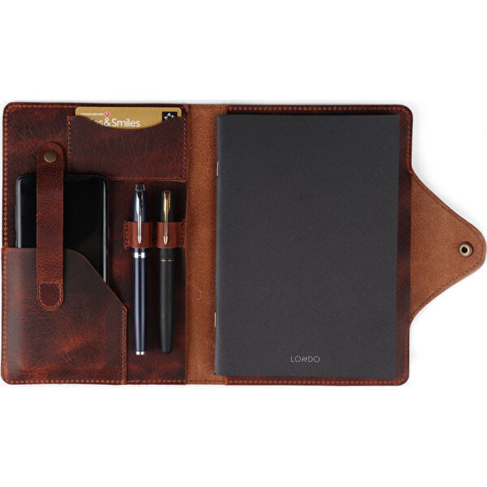 Londo Büyük Boy Hakiki Deri Organizer Not Defteri - Kahverengi Defter Fiyatı