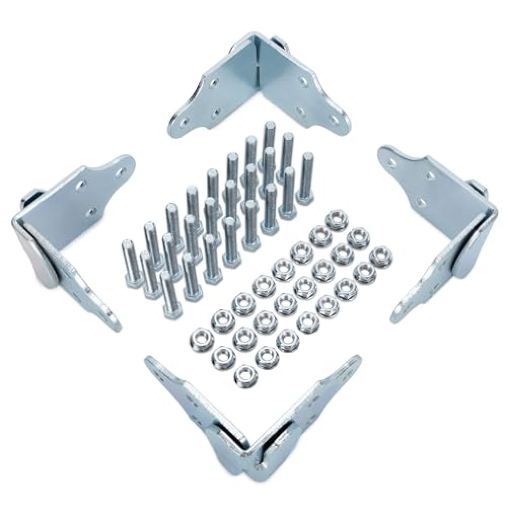 Lonffery 4 Sets Trailer Stake Sides Brackets, Corner Brackets with Screws for Wood, Utility Trailer