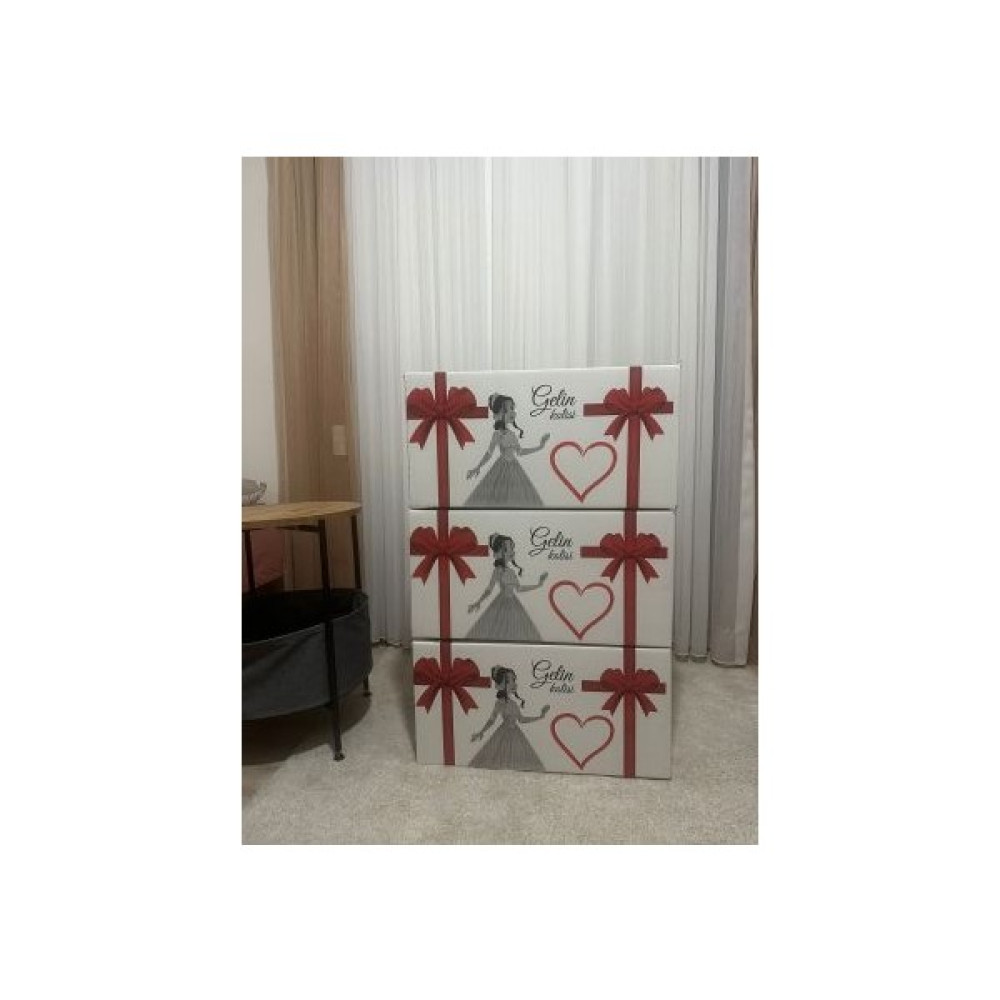 Long Way Çeyiz Kolisi 10 Adet Gelin Taşıma Karton Koli Kutu Ambalaj 58X38X30 Boş Etiket Hediyeli - Kırmızı Eşya Saklama Kutusu Fiyatı