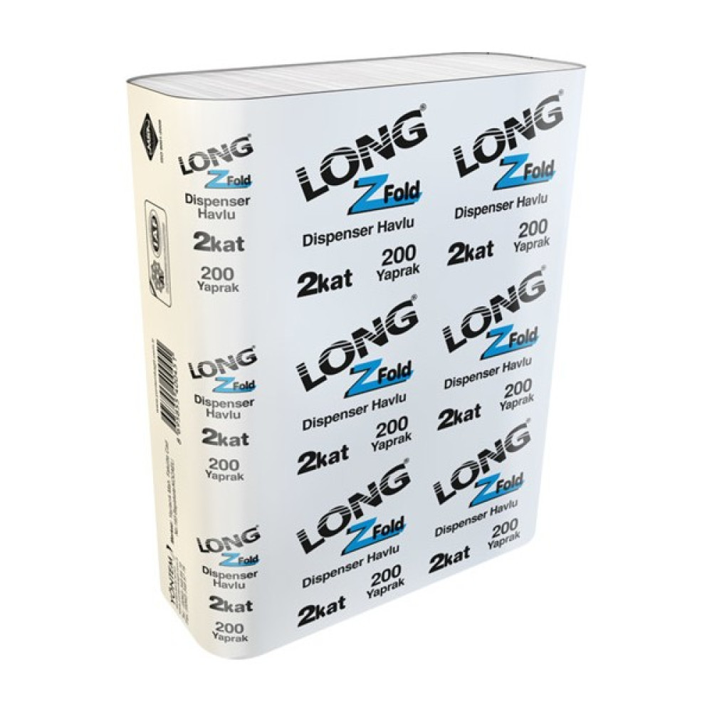 Long Z Katlama Kağıt Havlu Çift Katlı 21 x 21 cm 200 Yaprak - 12 Paket Kağıt Havlu Fiyatı