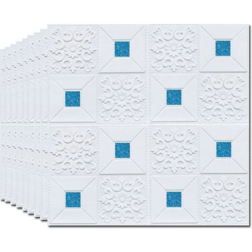 Longbang Shop Mavi Stil 70CMX70CMX5ADET 3D Duvar Kağıdı Dıy 3D Kendinden Yapışkanlı Su Geçirmez Duvar Sticker 70 cm x 70 cm Oturma Odası Banyo Mutf... Duvar Kağıdı Fiyatı