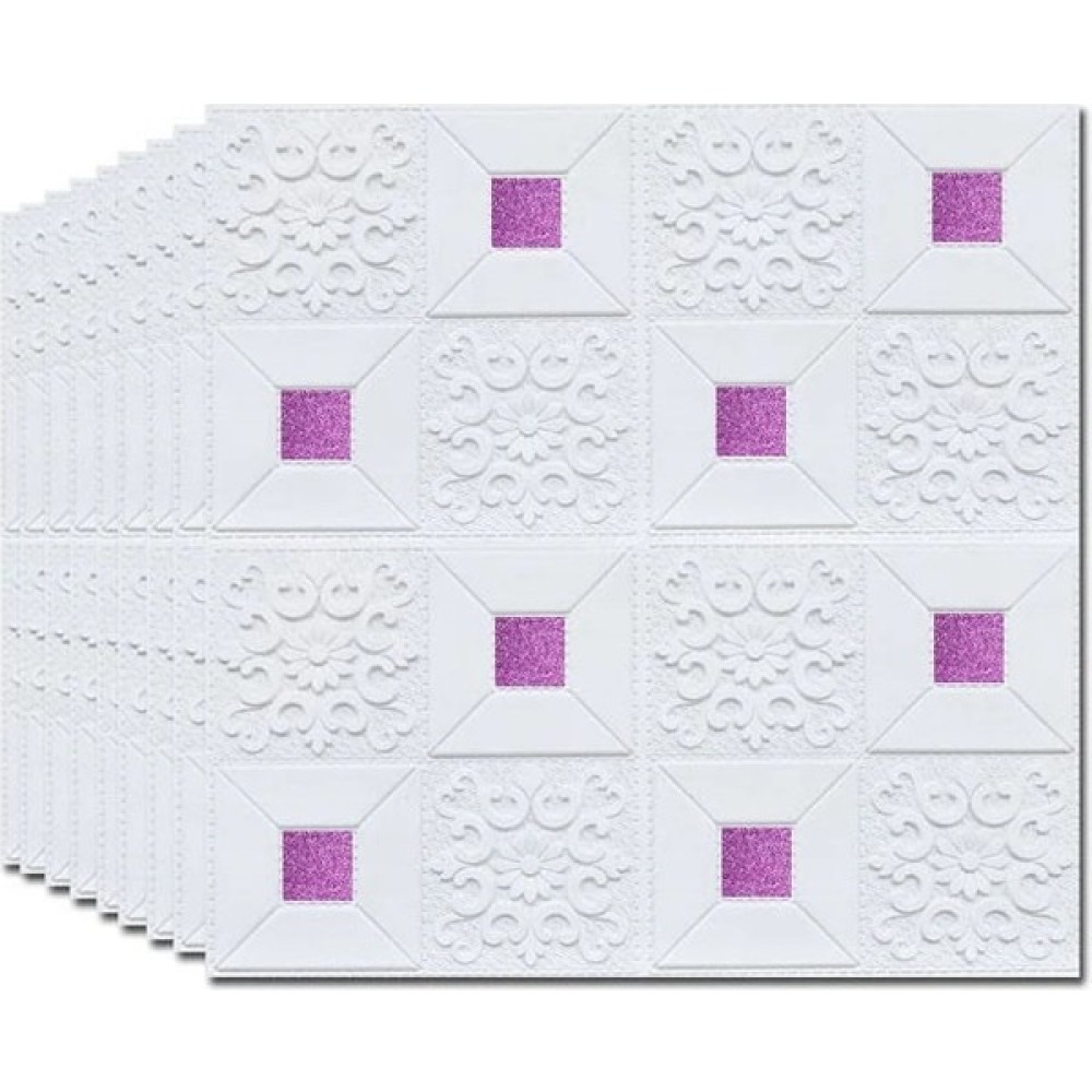 Longbang Shop Mor Tarzı 70CMX70CMX10ADET 3D Duvar Kağıdı Dıy 3D Kendinden Yapışkanlı Su Geçirmez Duvar Sticker 70 cm x 70 cm Oturma Odası Banyo Mut... Duvar Kağıdı Fiyatı
