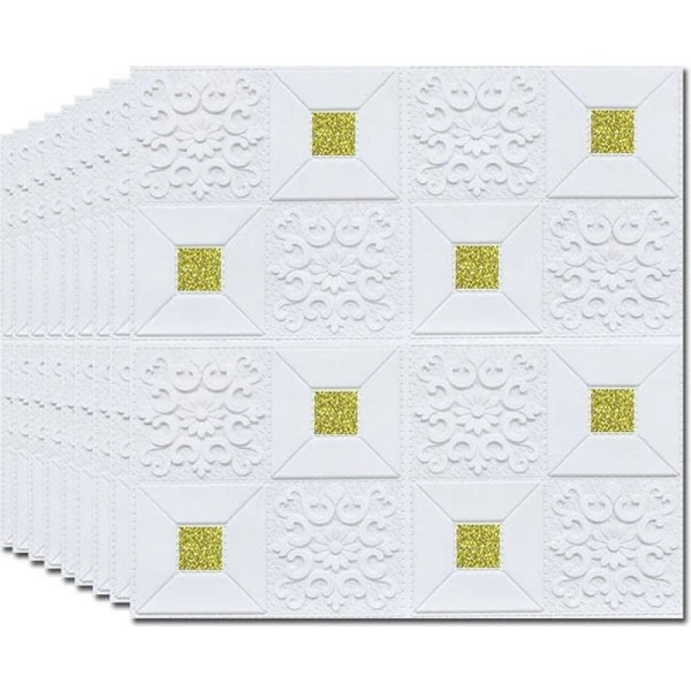 Longbang Shop Sarı Tarzı 70CMX70CMX10ADET 3D Duvar Kağıdı Dıy 3D Kendinden Yapışkanlı Su Geçirmez Duvar Sticker 70 cm x 70 cm Oturma Odası Banyo Mu... Duvar Kağıdı Fiyatı