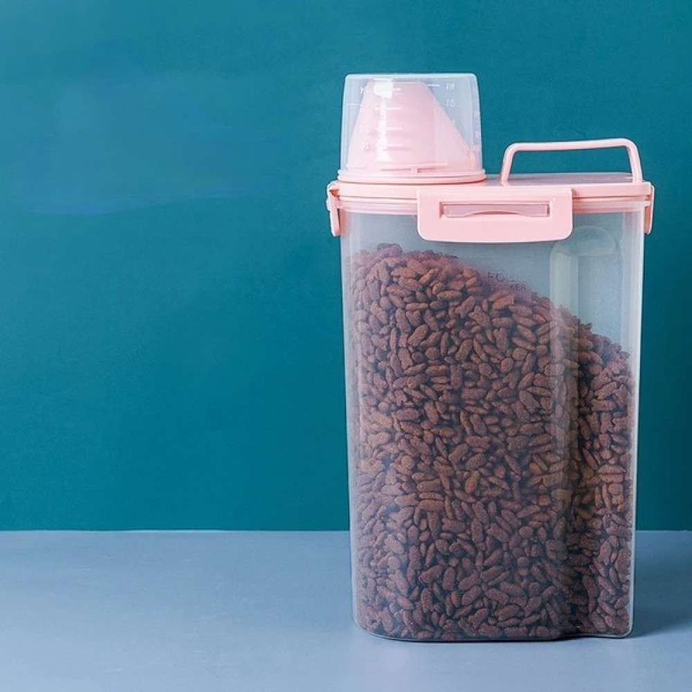 Longbangdian Shop Pembe Tarzı 1.5l Pet Köpek Maması Saklama Kabı 2.5l Kuru Kedi Maması Kutusu Çanta Nem Geçirmez Mühür Hava Geçirmez Ölçme Fincan Y... Evcil Hayvan Ürünleri Fiyatı