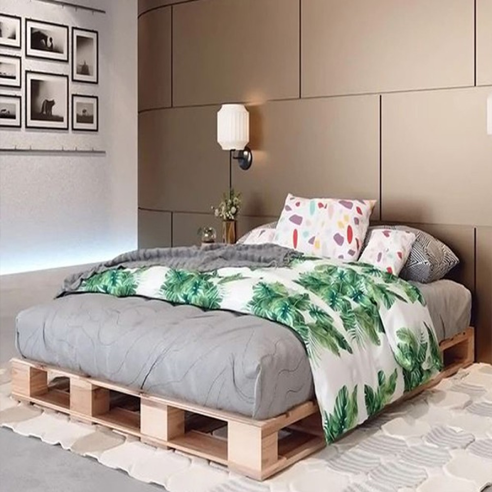 Loolpi Home Loolpi Home doğal Ahşap Palet Karyola Yer Yatağı Tek ve Çift Kişilik   - 140 x 200 cm Karyola Fiyatı