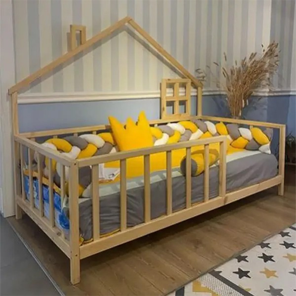 Loolpi Home Loolpi Home Montessori Bebek ve Çocuk Karyolası Unisex Doğal Ahşap Yatak - 60 x 120 cm Karyola Fiyatı