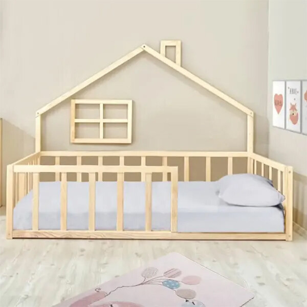 Loolpi Home Loolpi Home Montessori Bebek ve Çocuk Karyolası Unisex Doğal Ahşap Yatak - 70 x 130 cm Karyola Fiyatı