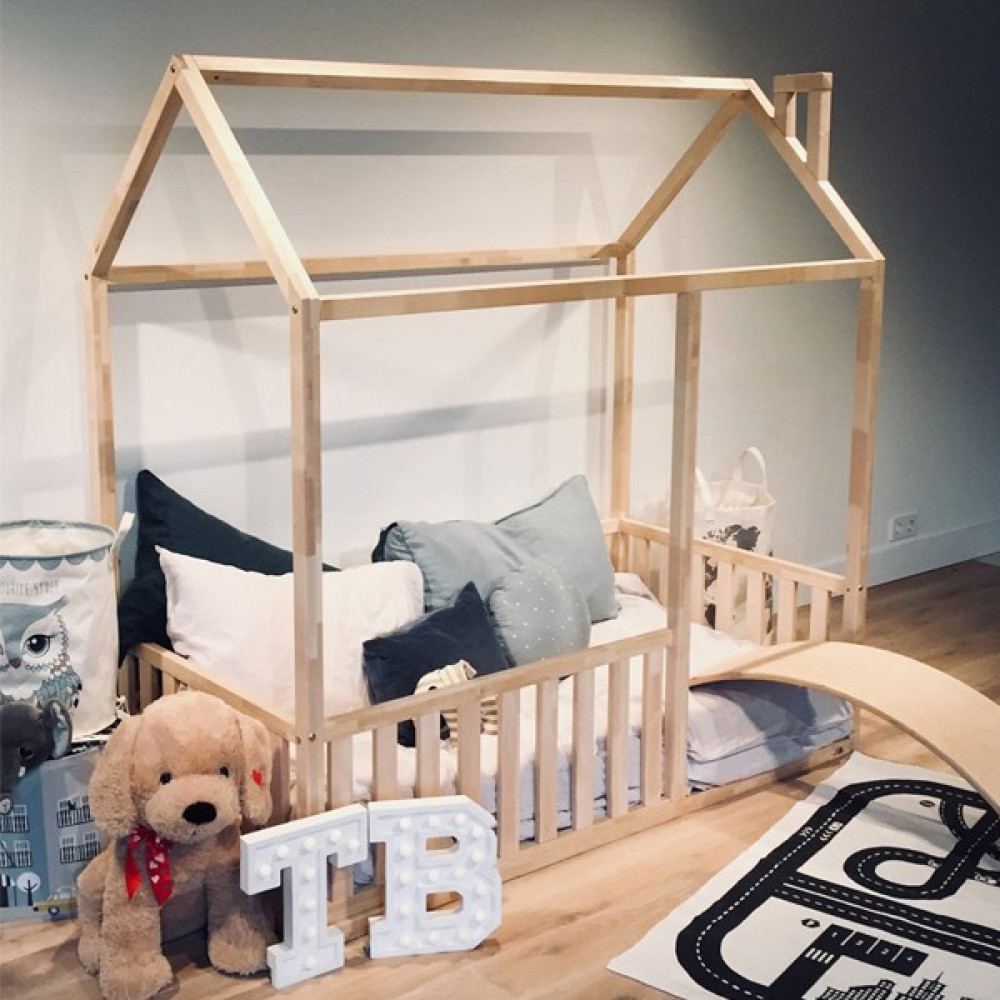 Loolpi Home Loolpi Home Montessori Bebek ve Çocuk Karyolası Unisex Doğal Ahşap Yatak - 80 x 180 cm Karyola Fiyatı