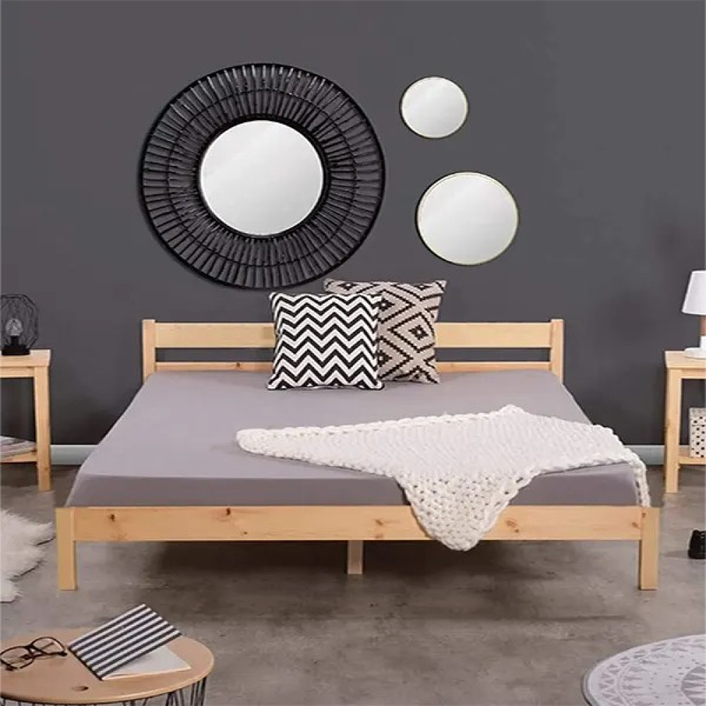 Loolpi Home Palet Yatak Doğal Ahşap Başlıklı Karyola - 60 x 120 cm Karyola Fiyatı