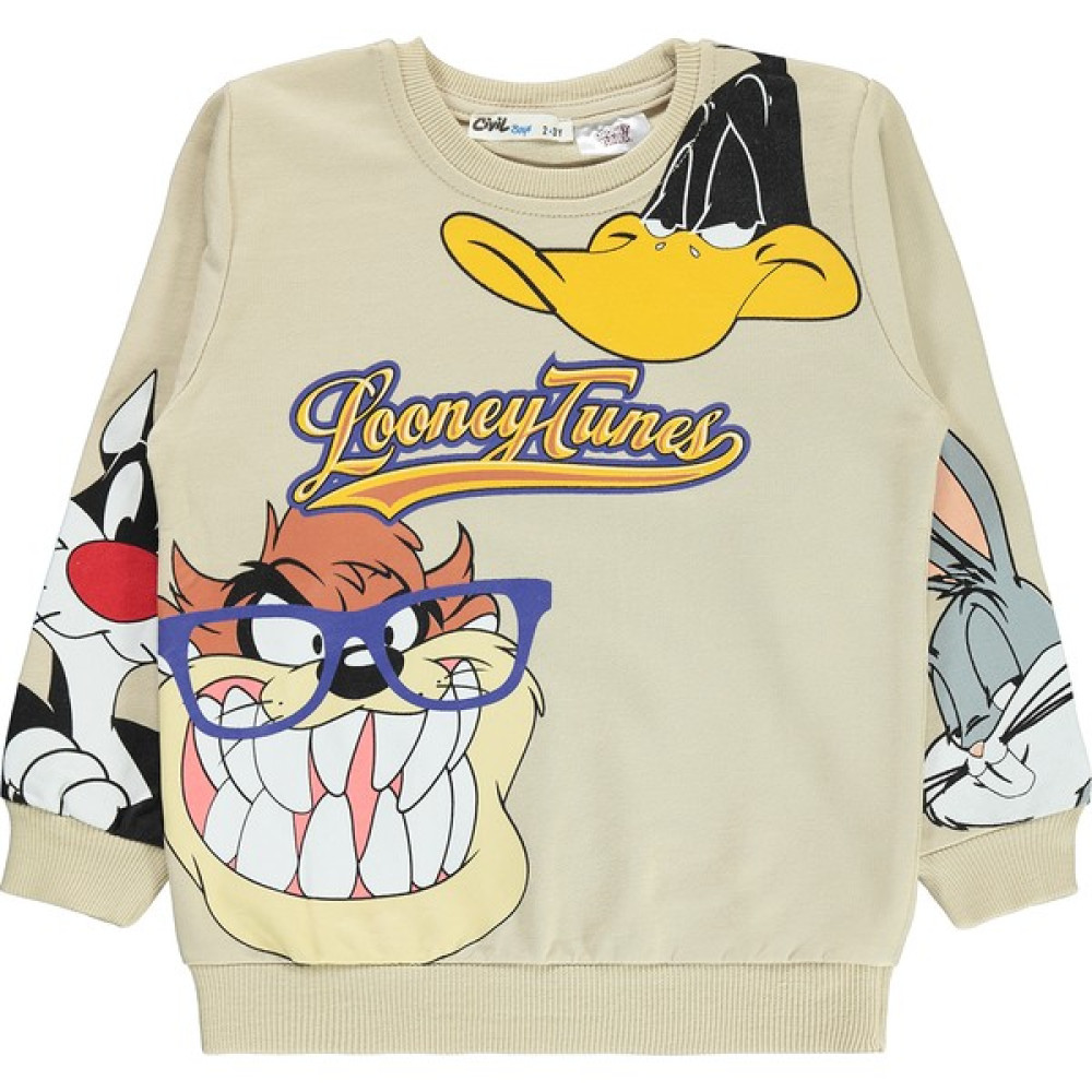 Looney Tunes Erkek Çocuk Sweatshirt 2-5 Yaş Taş Rengi Erkek Çocuk Sweatshirt Fiyatı