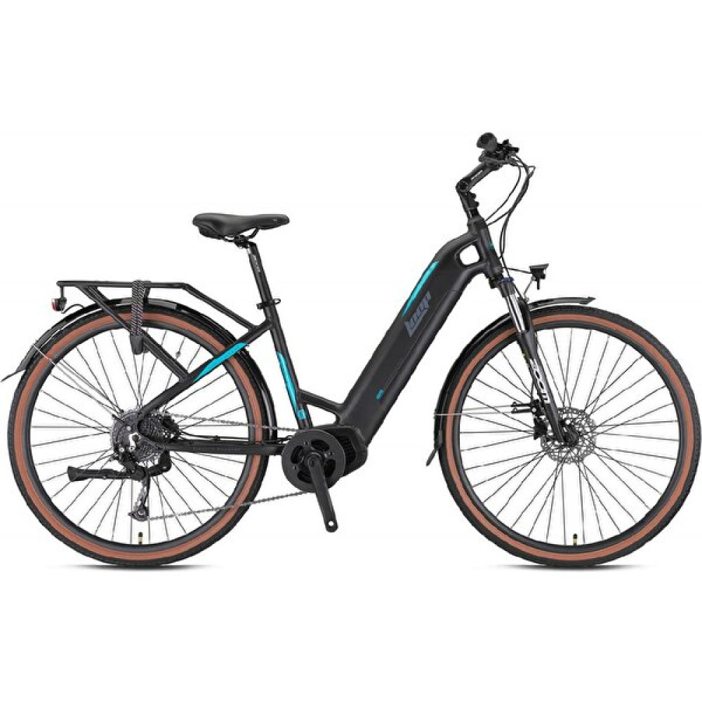 Loop Commuter 28 Elektrikli Şehir Bisikleti 9V Hd 17.5 Mat Siyah-Füme-Turkuaz Elektrikli Bisikletler Fiyatı