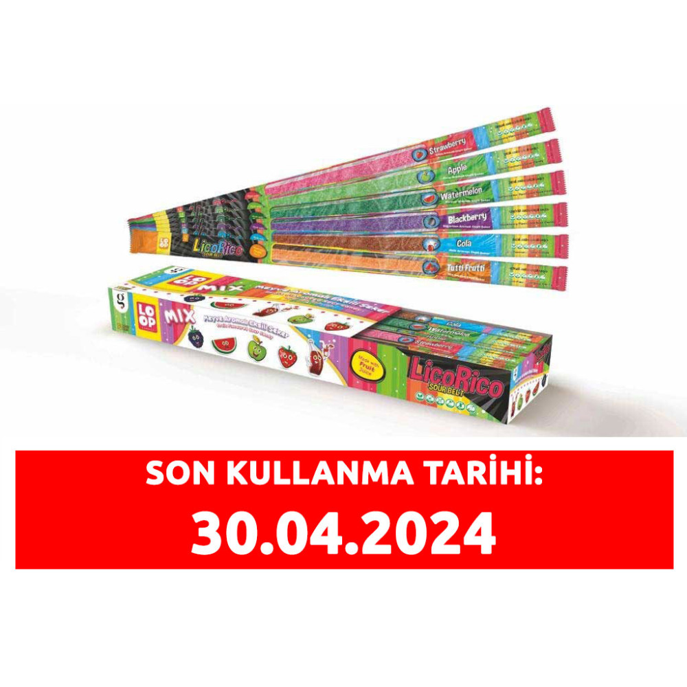 Loop LicoRico Sourbelt 15 gr x 72 Adet Şekerleme Sakız Fiyatı