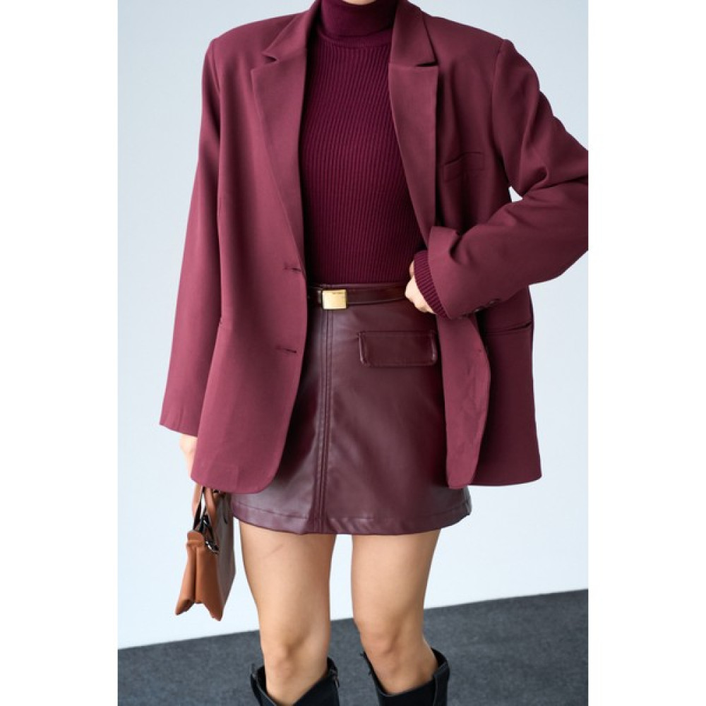 Loosh Kadın Bordo Çift Düğme Blazer Ceket Bayan Ceket Fiyatı