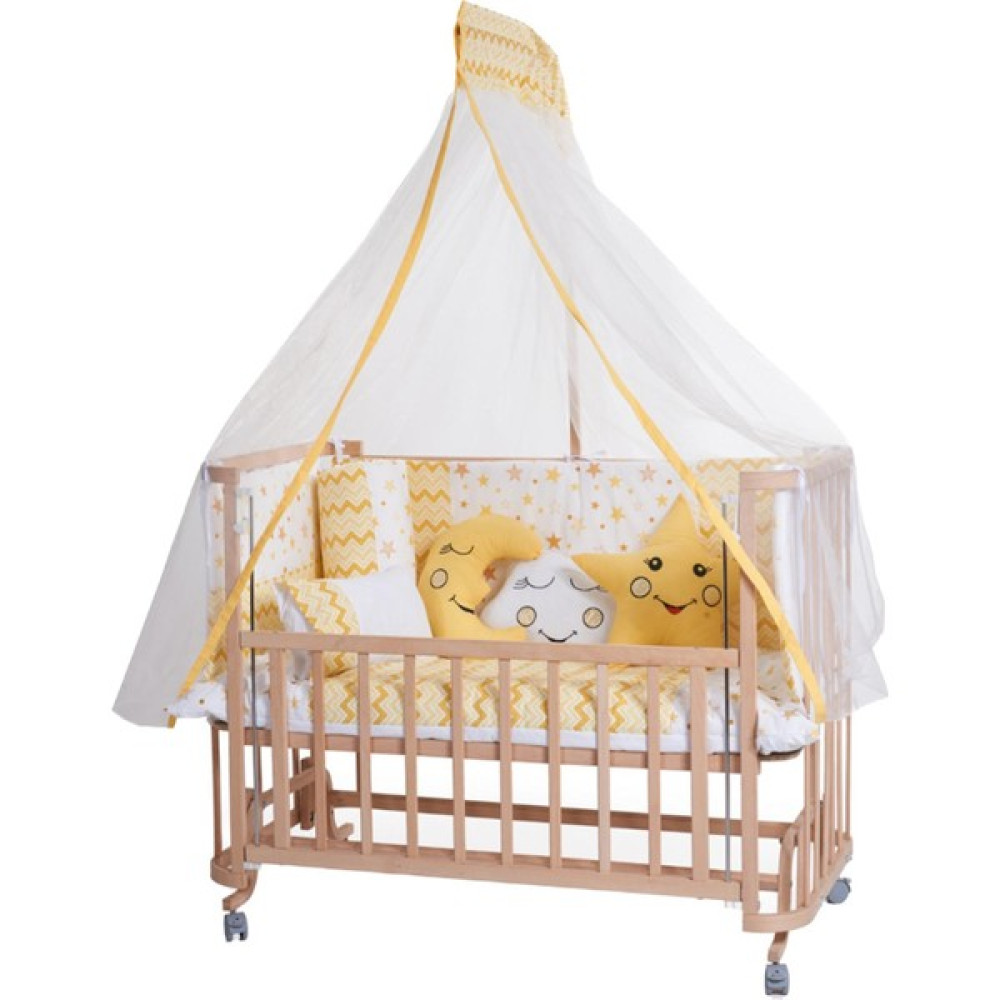 Loove Bebe Tomme Ahşap Anne Yanı Sarı Uyku Setli Sallanır Beşik Beşik Fiyatı