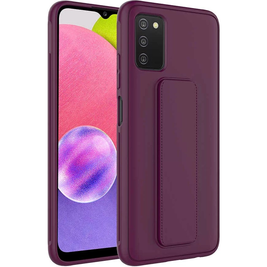 Lopard Samsung Galaxy A03S Kılıf Qstand Darbe Emici Silikon Kapak Mürdüm SSD / Solid State Drive Fiyatı