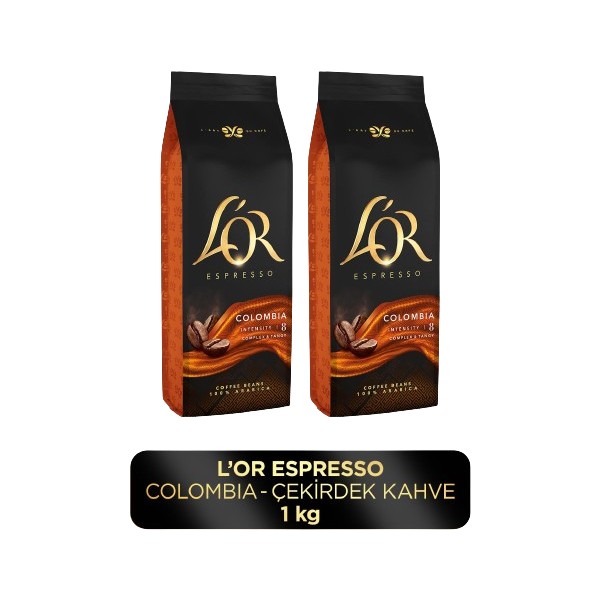 L'or Espresso Colombıa Yumuşak İçimli Çekirdek Kahve 500 gr x 2 Türkiye Menşeli Özel Üretim - Cold Brew Kahve Fiyatı