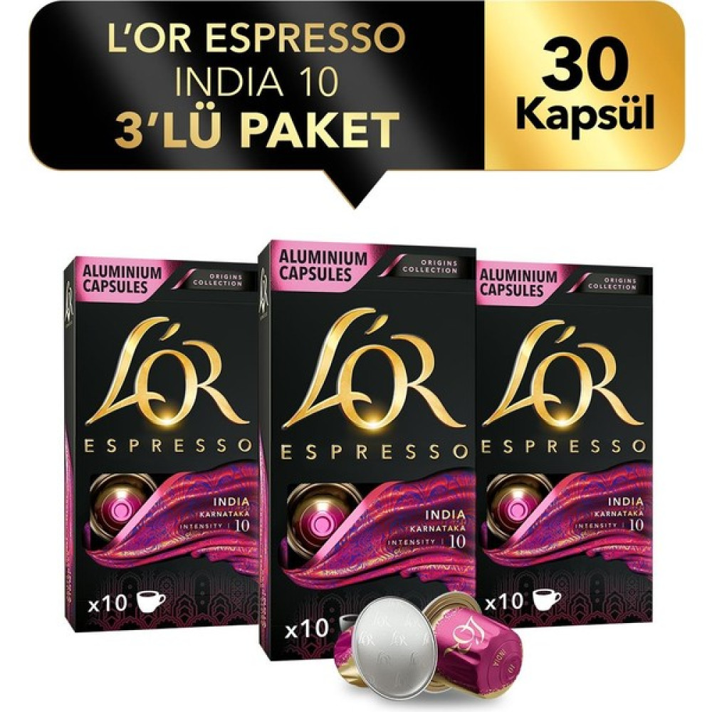 L'or Espresso Origin India 3'lü Fırsat Paketi 30 Kapsül Diğer Fiyatı