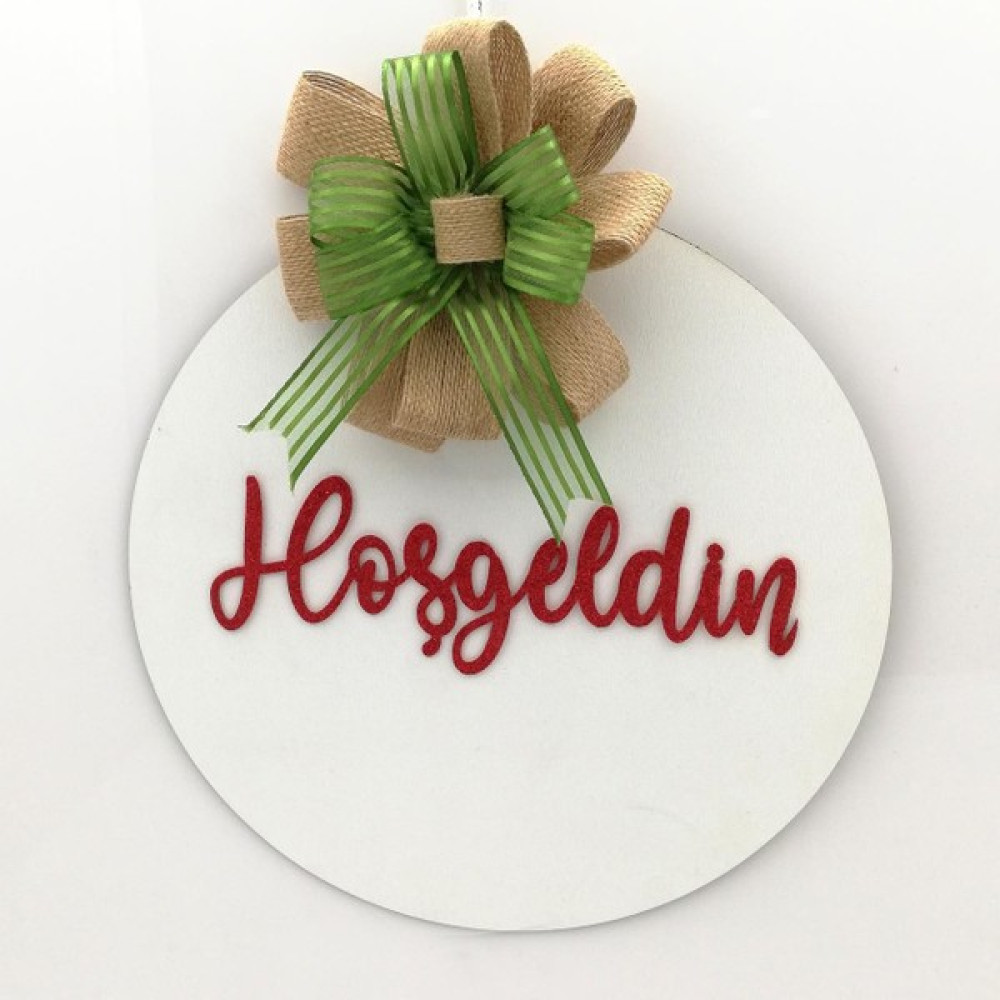 LORA DAVET Ahşap Kapı Süsü Hoşgeldiniz - Beyaz 54263 Bebek Kapı Süsü Fiyatı