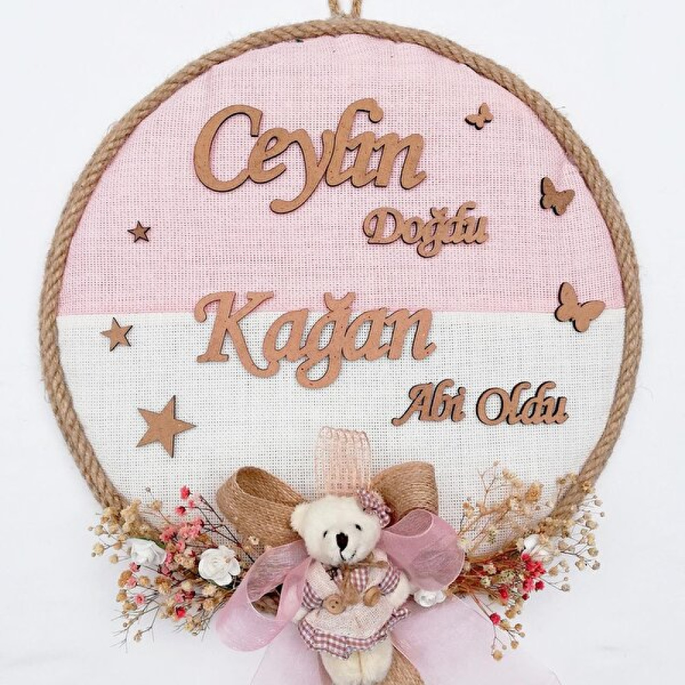 Lora Davet Bebek Kapı Süsü, Hastane Kapı Süsü, Duvar Süsü, Bebek Çelengi (1 Adet) Çok Renkli - 36115 Bebek Kapı Süsü Fiyatı