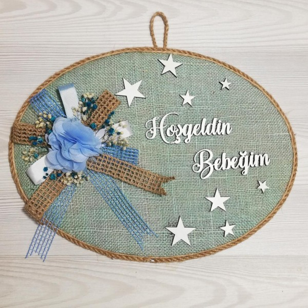 Lora Davet Erkek Bebek Odası Kapı Süsü, Hastane Kapı Süsü, Duvar Süsü, Isim Tabelası, Bebek Çelengi (1 Adet) Mavi - 36006 Bebek Kapı Süsü Fiyatı