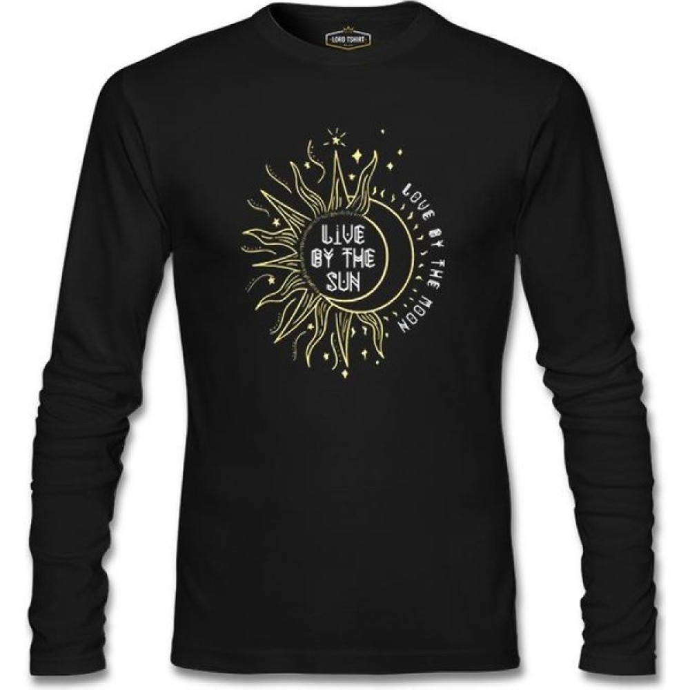 Lord T-Shirt Ay Güneş - Live By The Sun Siyah Erkek Sweatshirt Erkek Sweatshirt Fiyatı