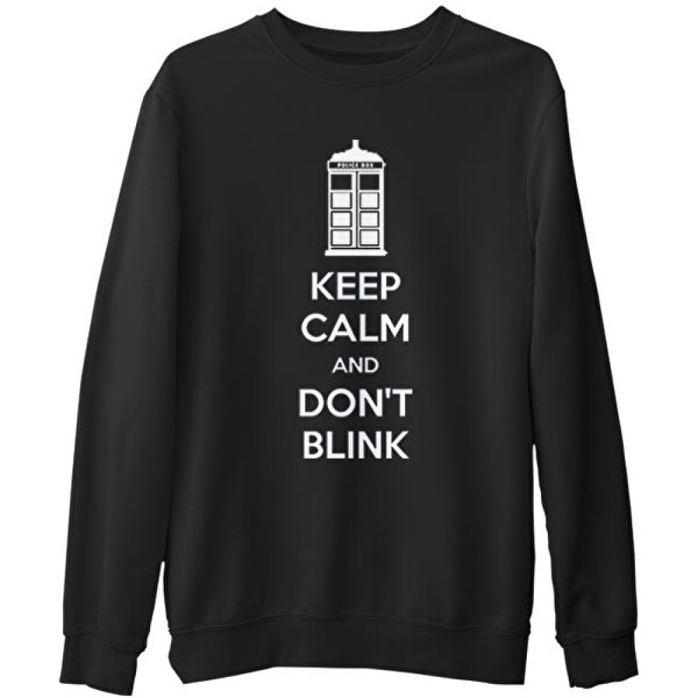 Lord T-Shirt Doctor Who - Don't Blink Siyah Erkek Kalın Sweatshirt Erkek Sweatshirt Fiyatı
