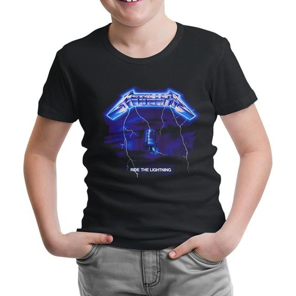 Lord T-Shirt LordT-Shirt Metallica - Ride The Lightning Siyah Çocuk Tshirt Erkek Çocuk T-shirt Fiyatı