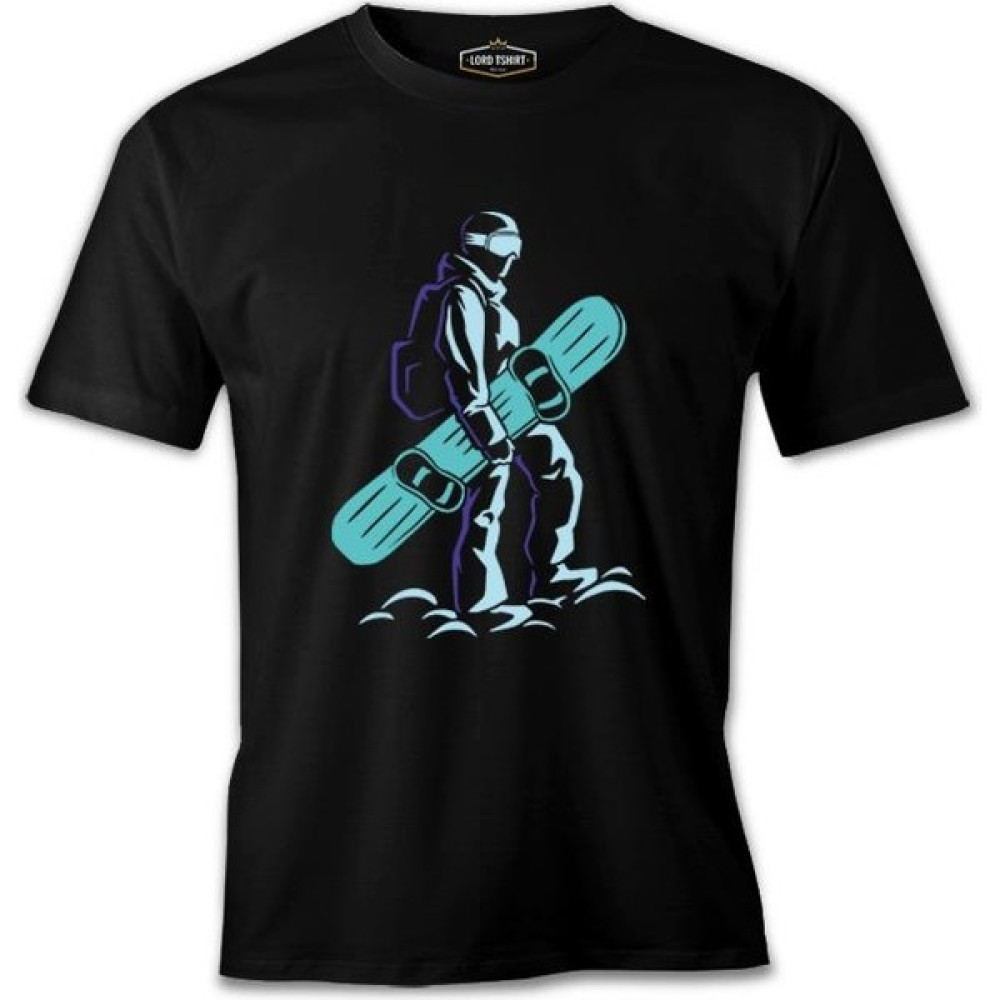 Lord T-Shirt Man Holding Snowboard Siyah Erkek Tshirt Erkek T-shirt Fiyatı