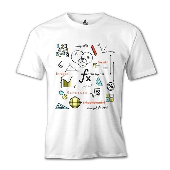 Lord T-Shirt MB-664 Beyaz Matematik İntegral Erkek T-shirt