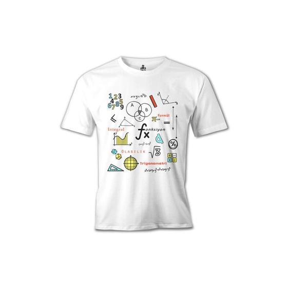 Lord T-Shirt MB-664 Beyaz Matematik İntegral Erkek T-shirt