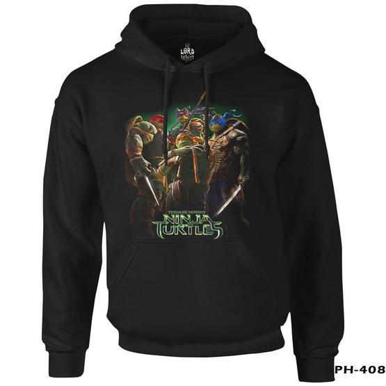 Lord T-shirt PH-408 Siyah Ninja Turtles Erkek Kapşonlu Sweatshirt