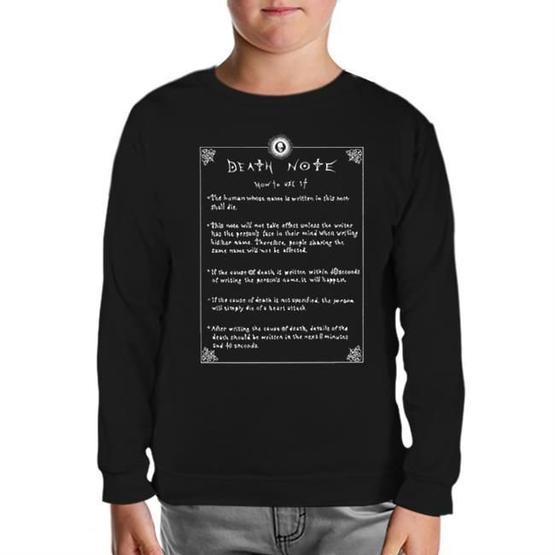 Lord T-Shirt SC-551 Siyah Death Note How To Use It Erkek Çocuk Sweatshirt