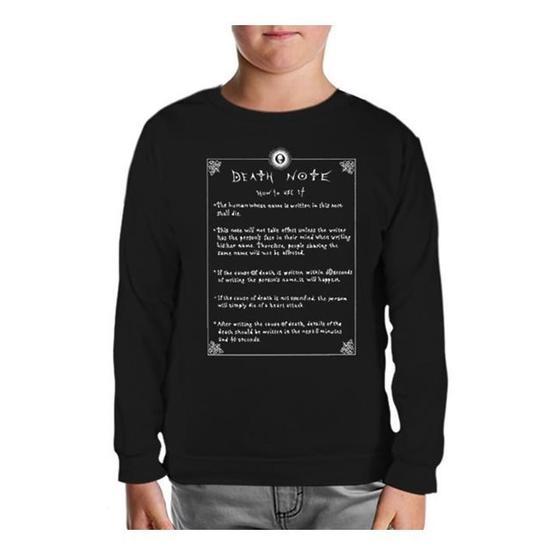 Lord T-Shirt SC-551 Siyah Death Note How To Use It Erkek Çocuk Sweatshirt