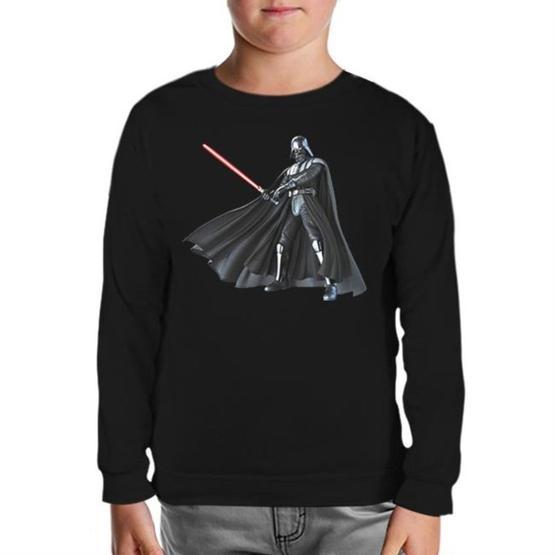 Lord T-Shirt SC-678 Siyah Star Wars Darth Vader Lightsaber Erkek Çocuk Sweatshirt