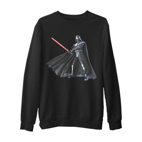 Lord T-Shirt SC-678 Siyah Star Wars Darth Vader Lightsaber Erkek Çocuk Sweatshirt