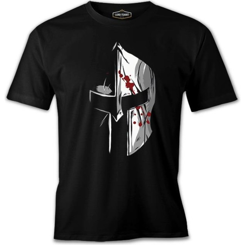 Lord T-Shirt Spartan Warrior Helmet Siyah Erkek Tshirt Erkek T-shirt Fiyatı