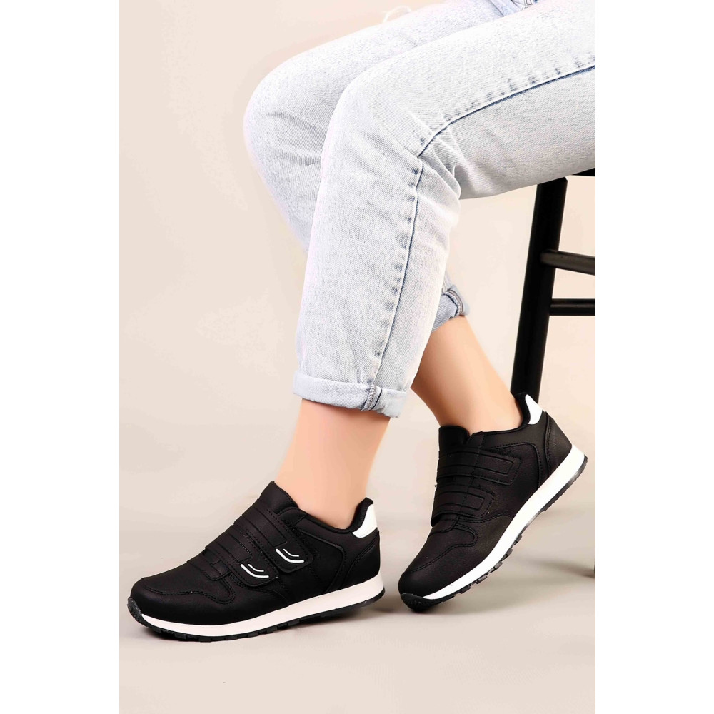 lords ayakkabı Unisex Siyah-beyaz Renk Çift Bantlı Spor Ayakkabı 37 Beden Spor Ayakkabı Fiyatı