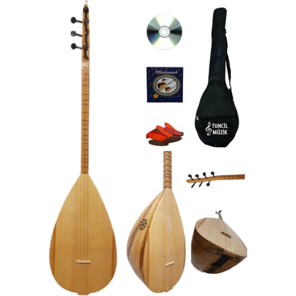 Lore Kısa Sap Bağlama Saz Maxi Set Su Geçirmez Kılıf + Eğitim CD + Yedek Tel + Mızrap Çift Ses Çıkışlı Bağlamalar Fiyatı