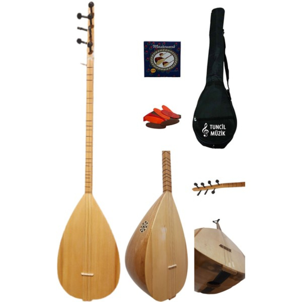 Lore Uzun Sap Bağlama Saz Midi Set Su Geçirmez Kılıf + Yedek Tel + MızrapÇift Ses Çıkışlı Başlangıç Seti Bağlamalar Fiyatı