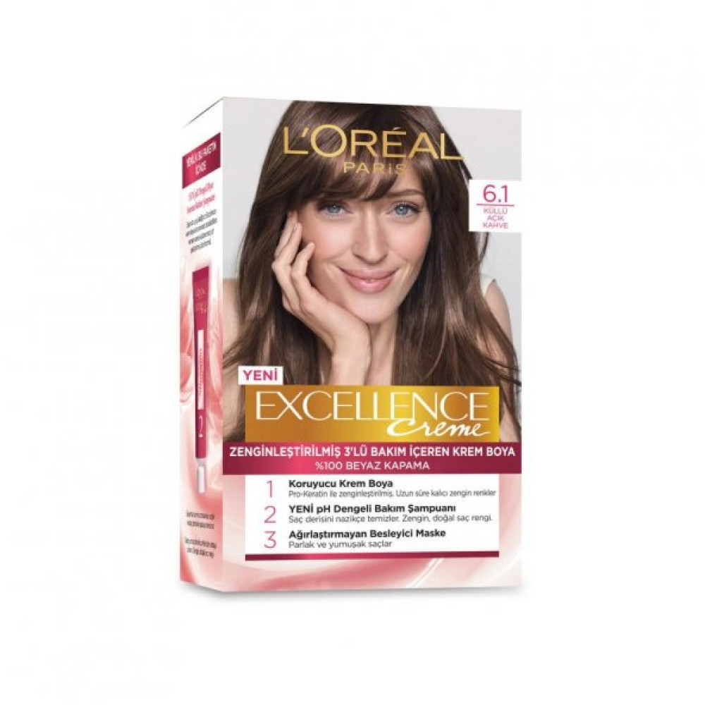 Loreal Excellence Creme Sac Boyasi 6.1 Kullu Acik Kahve Saç Bakım Maskeleri & Serumlar & Spreyler Fiyatı
