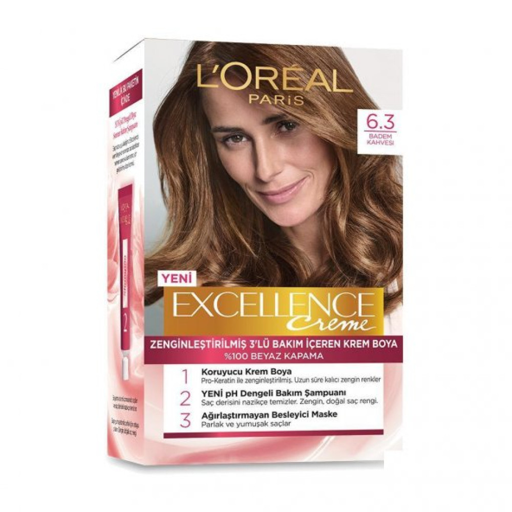 Loreal Excellence Creme Sac Boyasi 6.3 Badem Kahvesi Saç Bakım Maskeleri & Serumlar & Spreyler Fiyatı