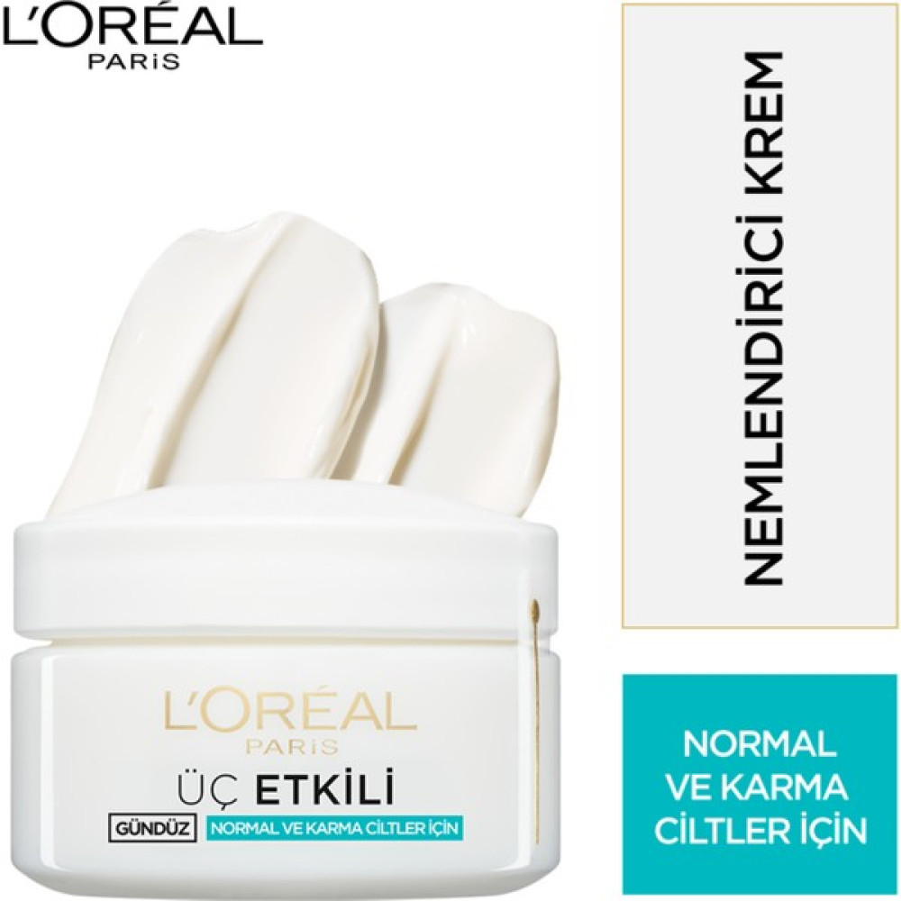 L'Oréal Paris 3 Etkili Günlük Bakım Kremi Normal Ve Karma Ciltler 50ml Nemlendiriciler Fiyatı