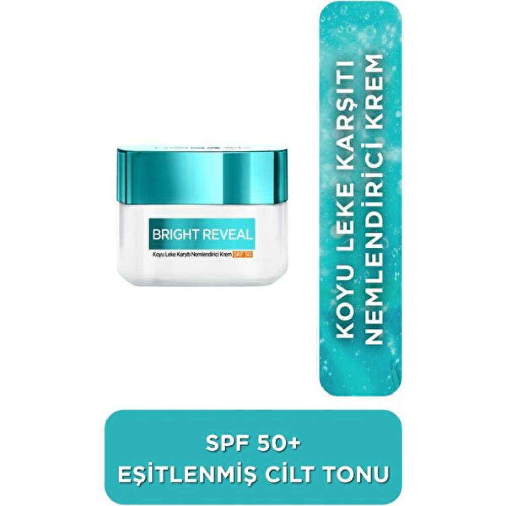 L'oreal Paris Bright Reveal Koyu Leke Karşıtı, Cilt Tonu Eşitleyici Spf50 Nemlendirici Krem Niasinamid 50ml Nemlendiriciler Fiyatı
